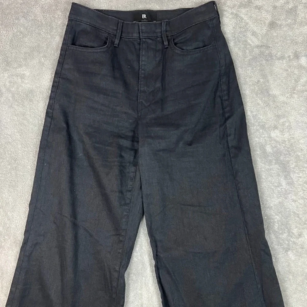 Banana Republic Wide Leg Linen Blend Pants Womens 25 Black Corpcore Career